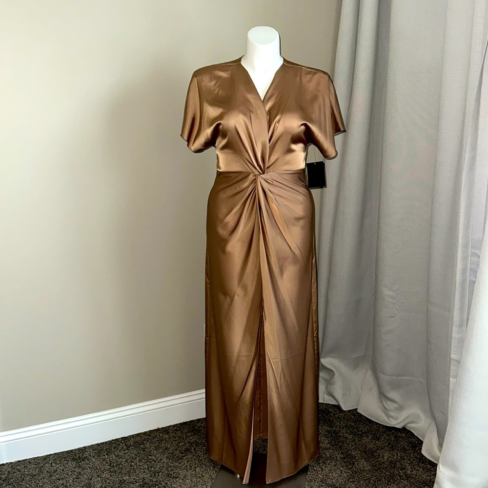 Boston Proper Bronze Satin Dress